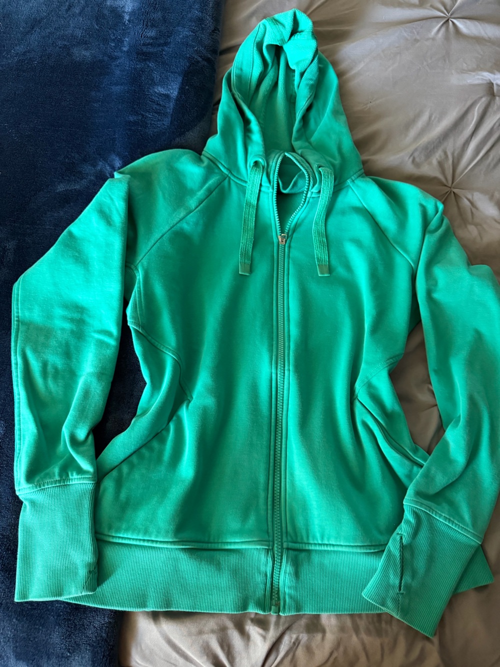 Athleta Teal Full-Zip Hoodie Jacket - Picture 6 of 11